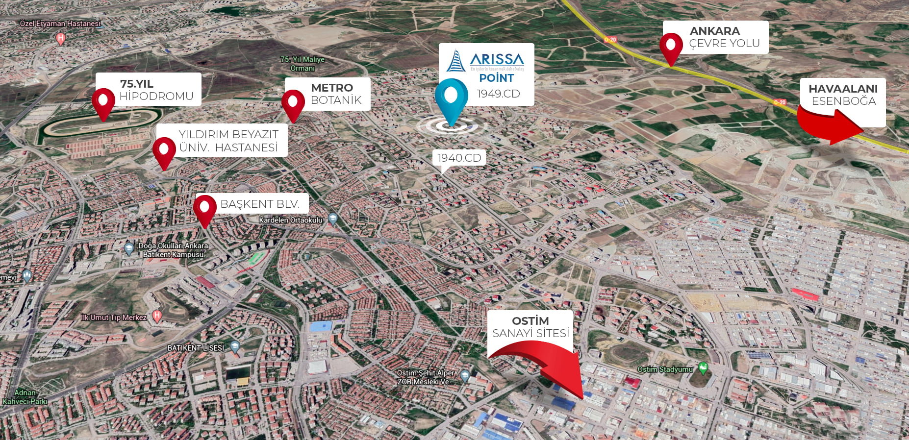 harita Arissa Point Batıkent Konut Projesi Harita